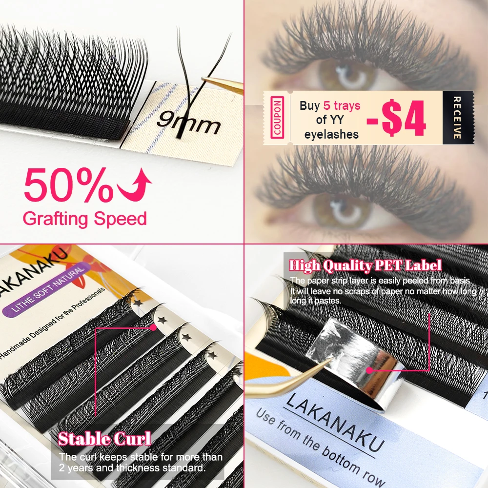 Lakanaku Y Lashes Cilia And Volume Brazilian False Eyelashes Supplies YY Cilios Faux Mink Lashes Y Shape Eyelash Extension