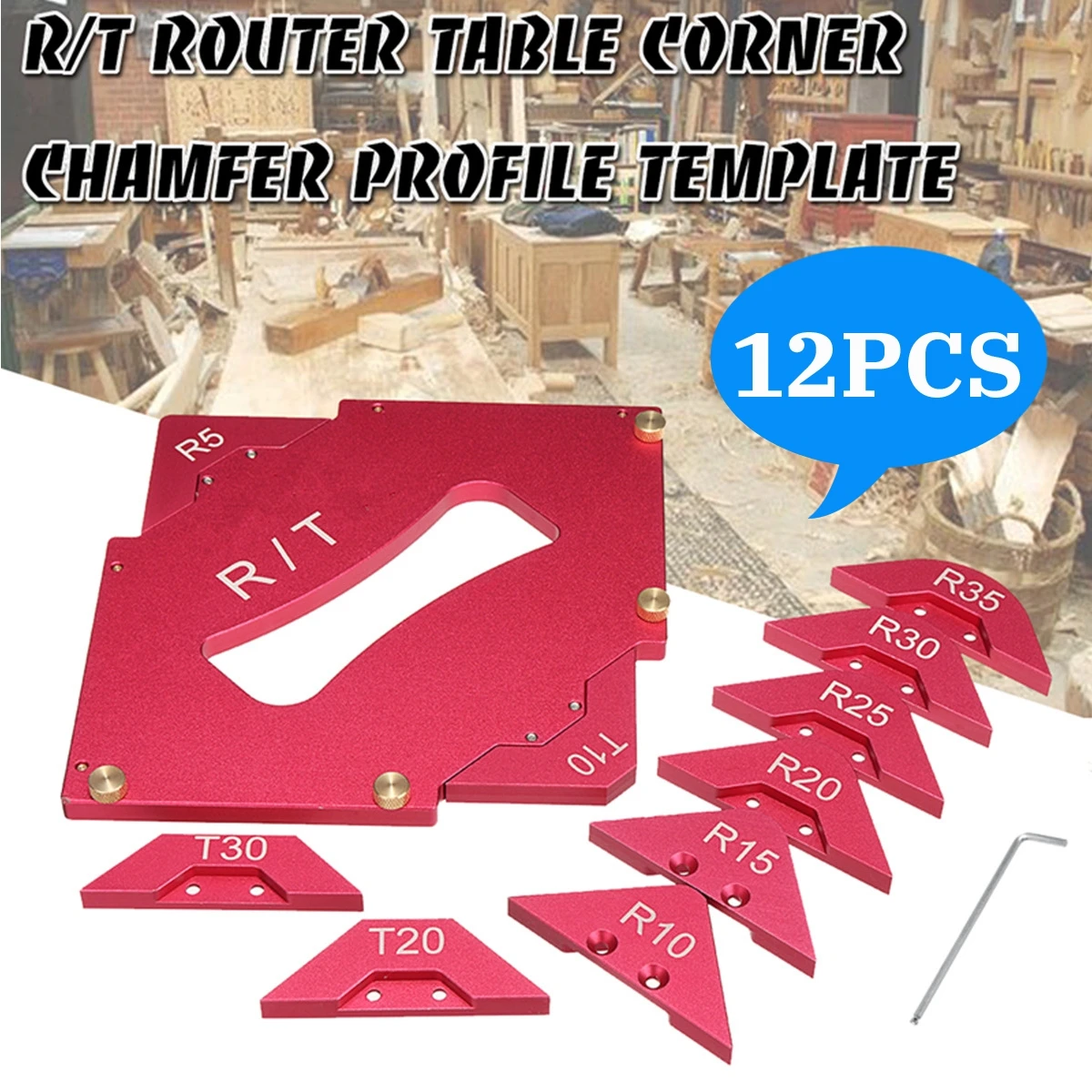 

Router Table Corner Jig Radius Chamfer Profile Template Woodworking Trim