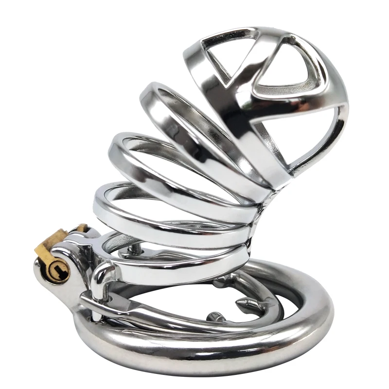 

New Male Metal CB Chastity Lock Cage To Prevent Derailment Chicken with Anti Slip Rings Penis Birdcage Ring Sex Toys for Men