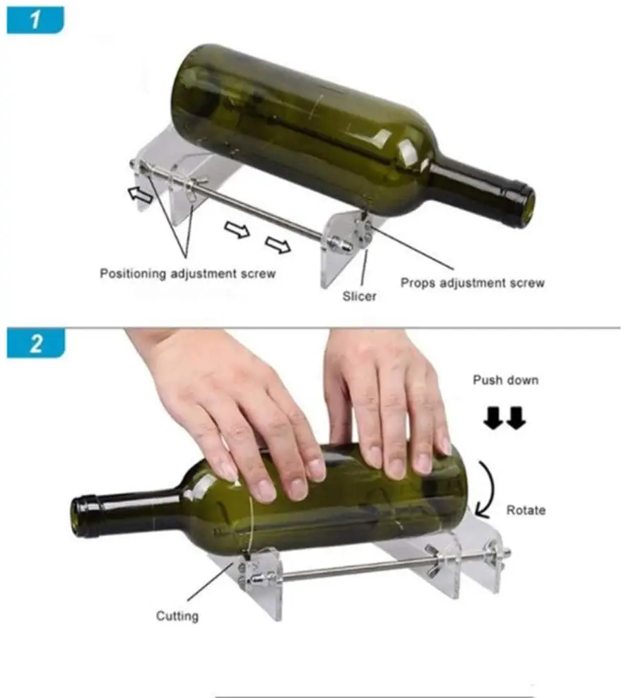 DIY Glass Bottle Cutter Machine Tools,Bundle Wine Beer Champagne Bottles Jars Cutting Tool Kit,Home Bar Decoration Make Crafts