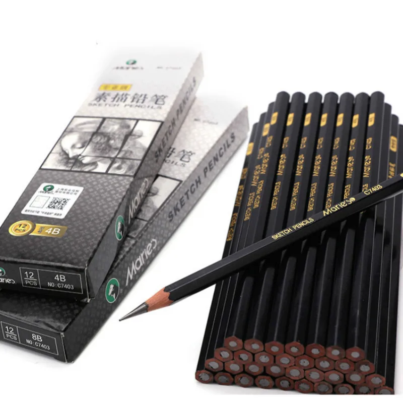 

Набор карандашей для рисования Мари 2B HB, профессиональные карандаши для начинающих, мягкий твердый угольный карандаш