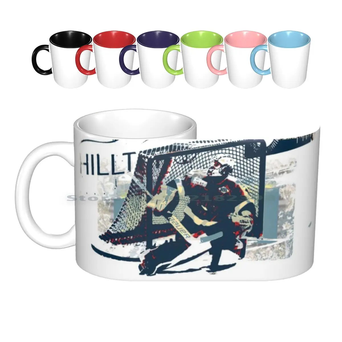 Goalie-Ice Hockey Player Ceramic Mugs Coffee Cups Milk Tea Mug Hockey Hockey Player Sports Ice Rink Ice Hockey Winter Sports