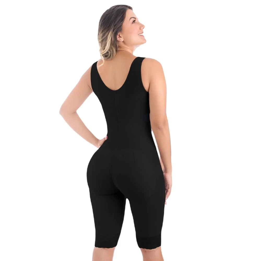 Fajas Colombianas Compression Fabric Abdominal Control Adjustable Shoulder Clasps And Buttock Butt Lifter Slimming Body Shaper