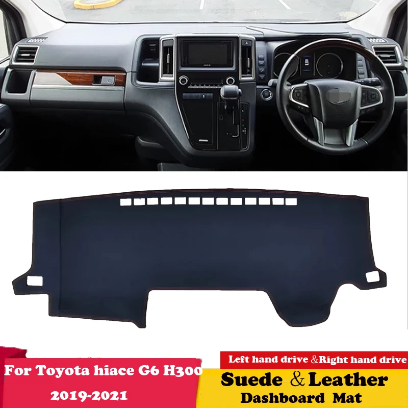 

For Toyota Hiace G6 H300 2019 2020 2021 Leather Dashmat Dashboard Cover Pad Dash Mat Carpet Car-Styling Accessories Suede