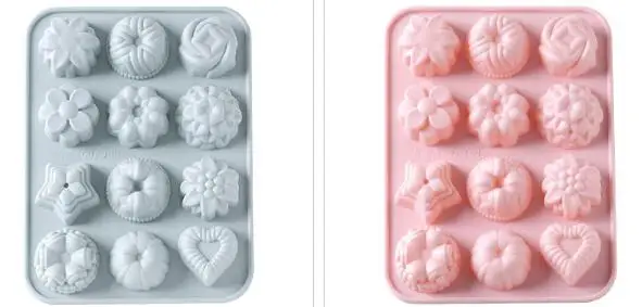 Silicone cake mold 12 different flower - shaped silica cake mold