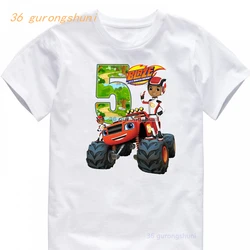 Kids T Shirt Boys T Shirts 5 6 Birthday Blaze And The Monster Machines T-shirts summer Tops For Girls clothing Children Clothes