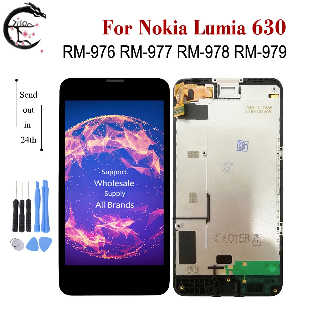 ЖК-дисплей с рамкой для Nokia Lumia 630 RM-976 RM-977 RM-978, дисплей с сенсорным датчиком и дигитайзером в сборе для Lumia 630