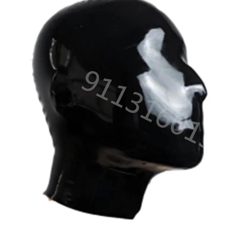 100% Latex hood No Holes mask microperforated Breathing Smooth Total Rubber Enclosure Fetish Submissive cosplay No Holes