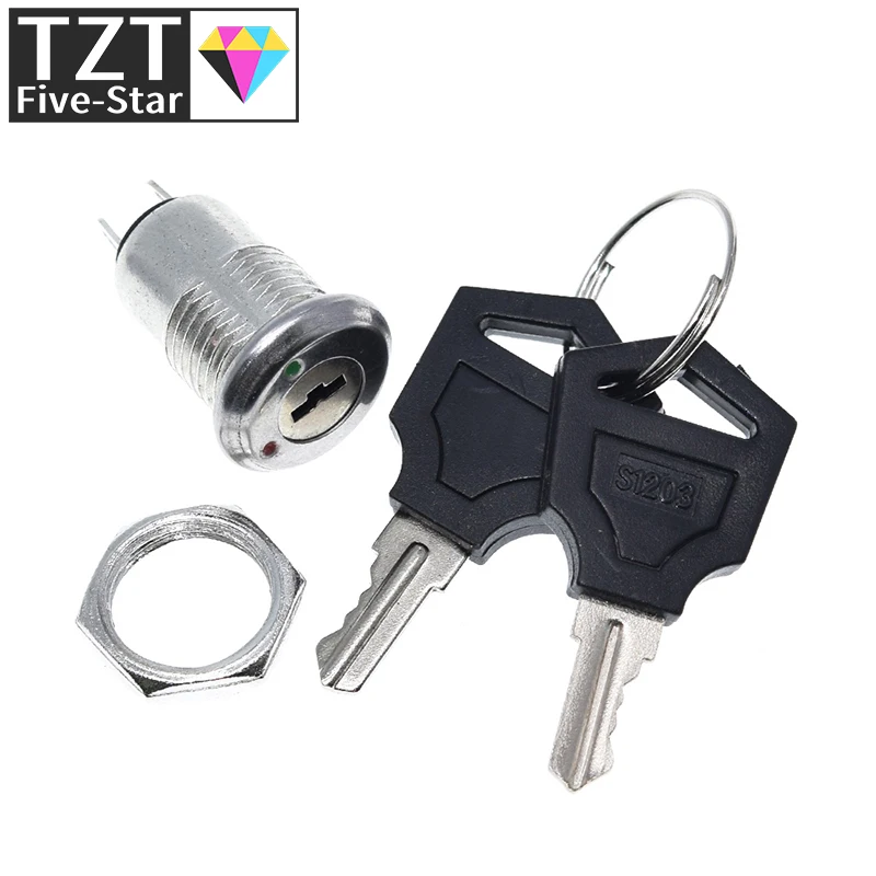 1/3PCS 12mm Edelstahl Elektronischer Schlüsselschalter EIN/AUS Verriegelungsschalter Handy-Sicherheitsschalter 12*21mm S1203 2PIN 2 Schlüssel – Detail 2