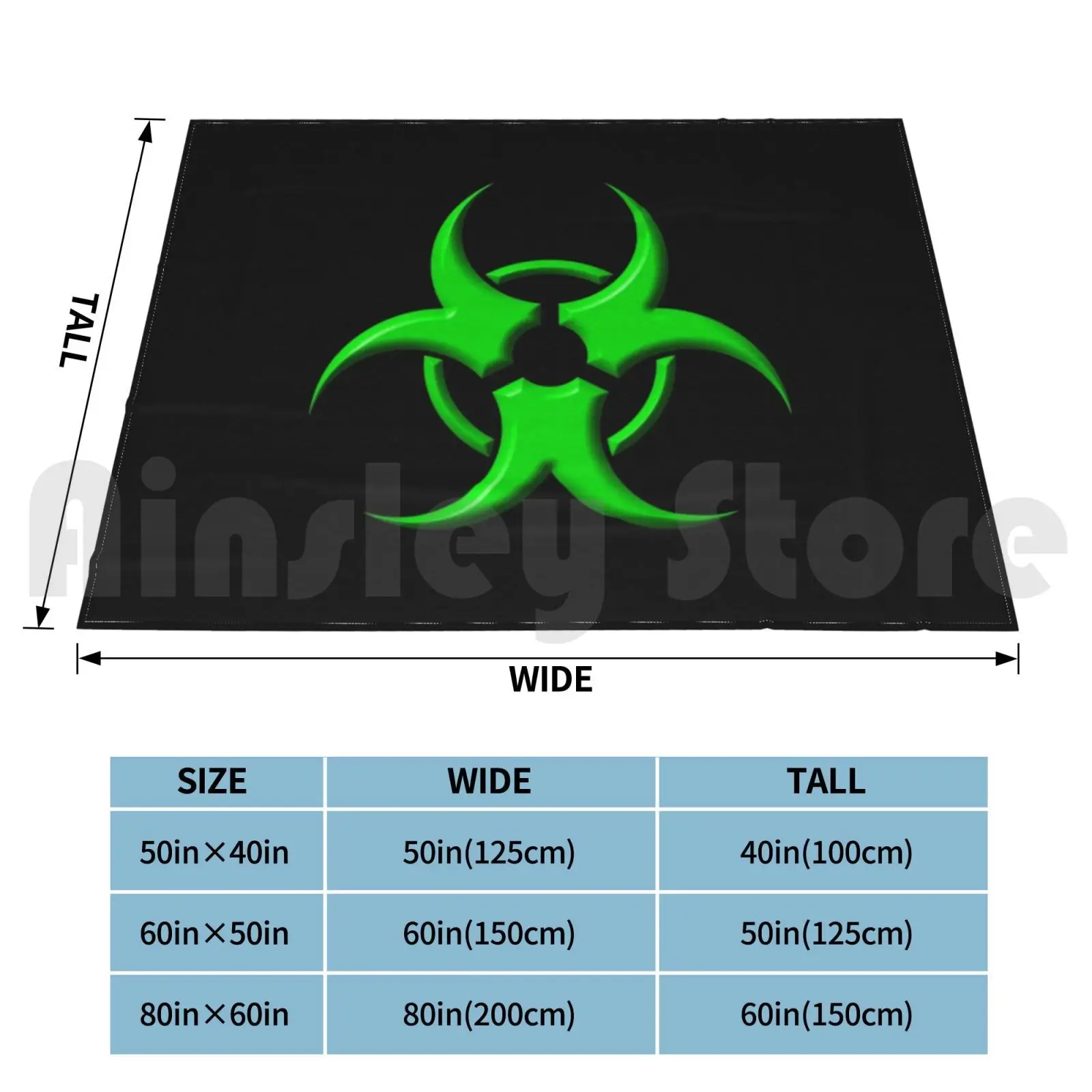 Biohazard Blanket Fashion Custom Biohazard Toxic Poison Poisonous