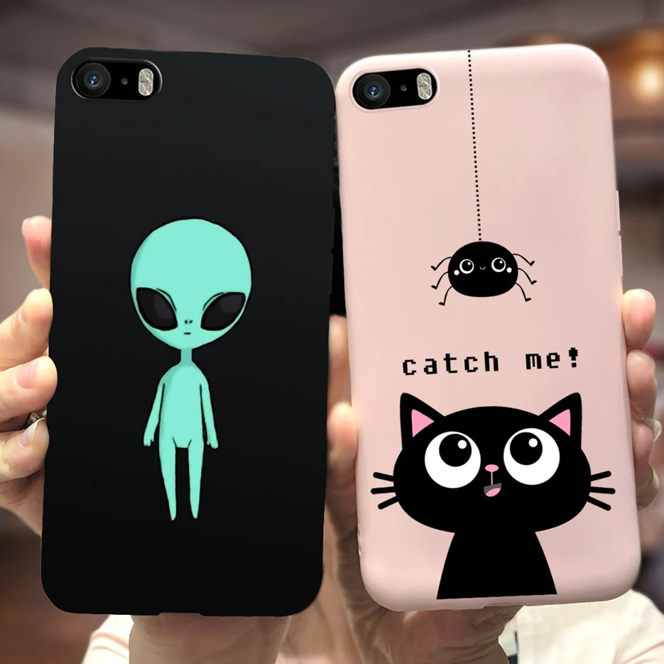 For iPhone 5 5S SE Case Cute Cartoon Cover Silicone Soft TPU Fundas Phone Back Cover For Apple iPhone 5 iPhone5 S SE Cases Coque