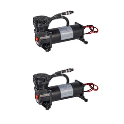 Compressor de suspensão de ar para carro, 2 peças, universal, dc 12v 480c maxpower 200 psi, 3/8 ou 1/4, bomba