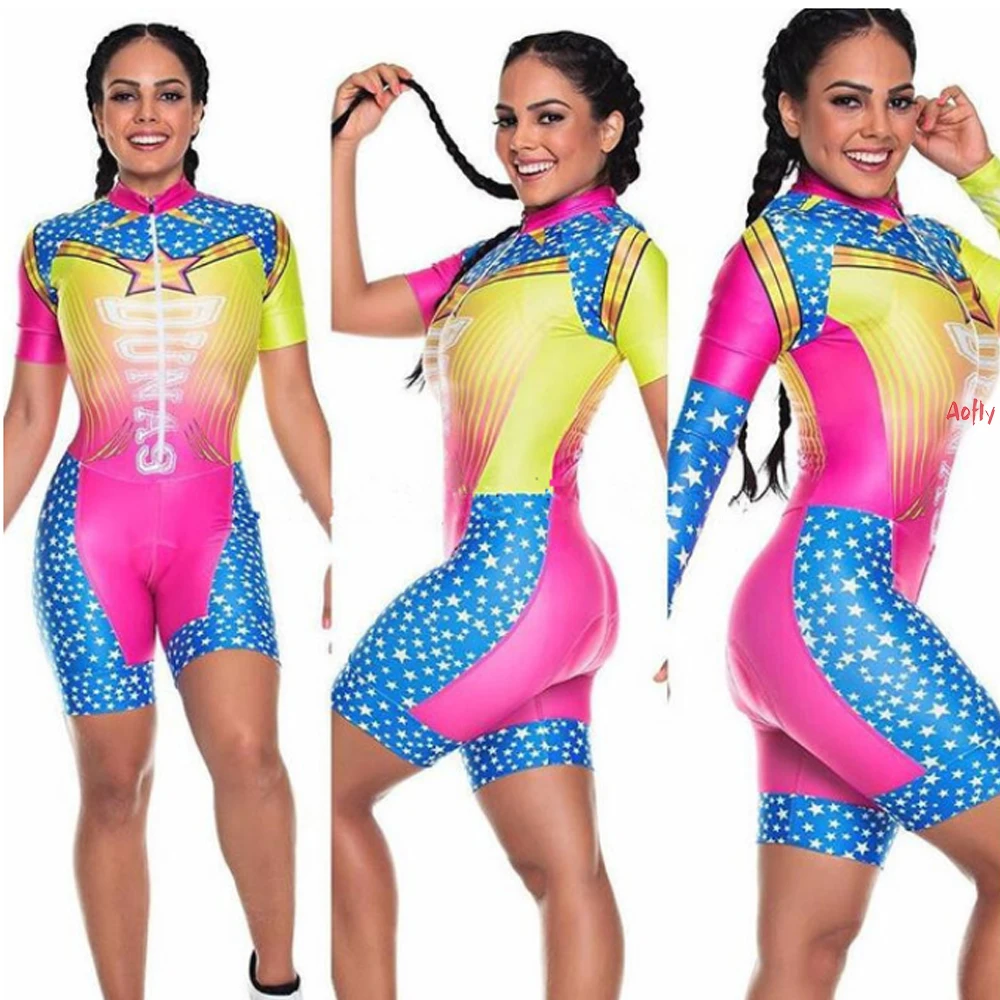 

2022 Dunas Professional Triathlon Clothes Short Sleeve Cycling Jersey Skinsuit Sets Macaquinho Ciclismo Feminino Jumpsuit Kits