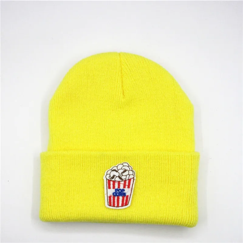 Cotton Popcorn Embroidery Thicken Knitted Hat Winter Warm Hat Skullies Cap Beanie Hat for Men and Women 218