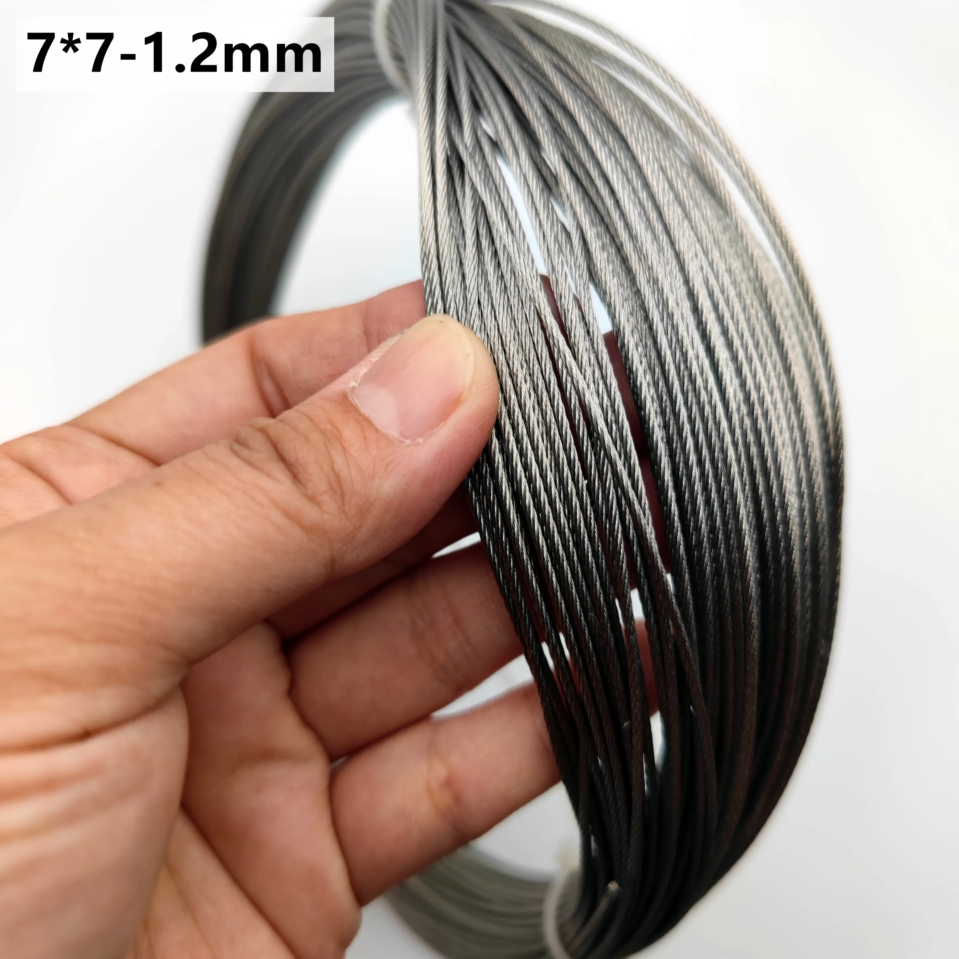 250M 1.2mm Diameter 7X7 Construction 304 Stainless steel Wire rope Alambre Softer Fishing Lifting Cable