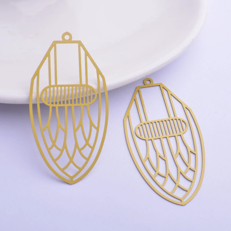 30 Stück AB6266 26*50mm Filigrane Ausgehöhlte Anhänger DIY Ohrring Anhänger Hängender Schmuck Dekoration – Detail 2