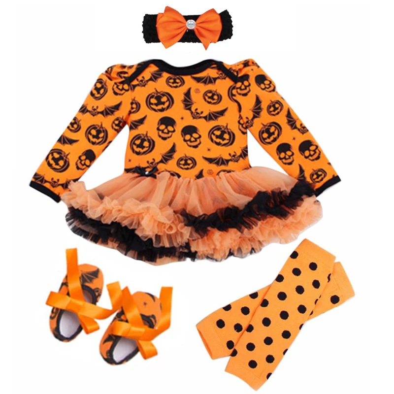 Halloween Children Kids Clothes Set Baby Girl Lace Tutu Dress Costume for Newborn Halloween Party Bebes Outfits Hot Infant Gifts