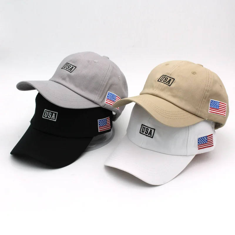 Sombreros sencillos para hombre y mujer, gorras de béisbol con bordado de letras de EE. UU., bandera americana, sombrilla para deportes al aire