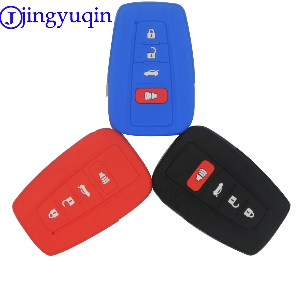 jingyuqin 4 przyciski silikonowe etui na kluczyk samochodowy do Toyoty C-HR CHR 2017 2018 Camry Prius Prado Smart Key