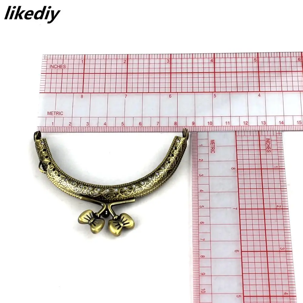 10 Pcs/Lot 8.5 CM Antique Bronze Semicircle Metal Purse Frame Bow-knot Kiss Clasp DIY Bag Accessories