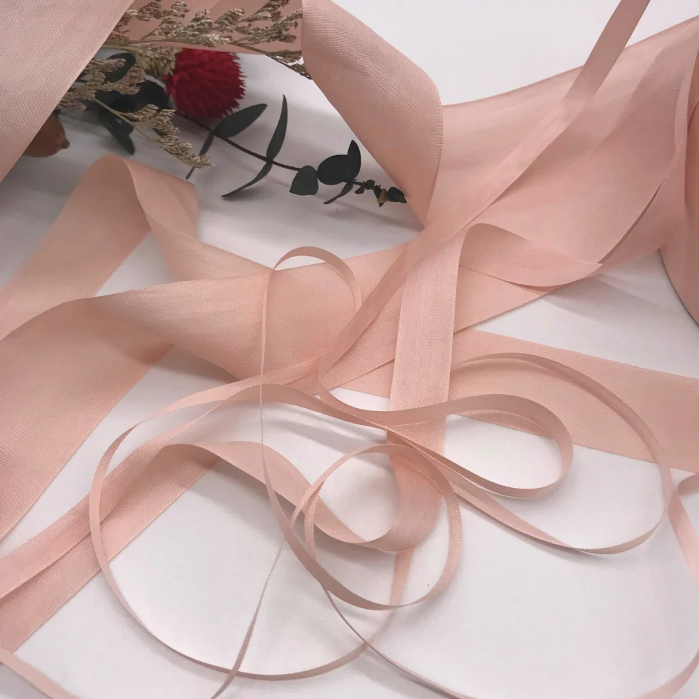 4mm-38mm Silk Satin Ribbon mulberry silk ribbon Flower ribbon Decoration Crafts-Wedding decoration-Gift Christmas Diy Handmade