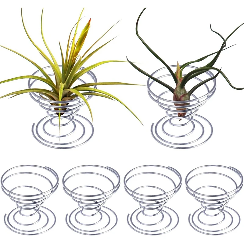 6 pezzi di Aria Basamento della Pianta Airplant Contenitore Tillandsia Supporto Impianto In Acciaio Inox Display Rastrelliere Ananas Aria di Base