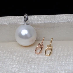 Hot Cheap Real AU 750 18K Gold Pendant Mountings Findings Jewelry Settings Accessories Parts for Pearls Beads Stones