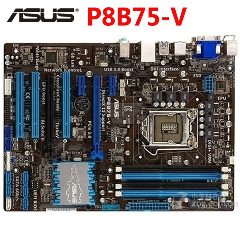 

LGA 1155 ASUS P8B75-V Motherboard DDR3 32GB B75 P8B75-V Desktop Mainboard Systemboard SATA III PCI-E 3.0 Integrated P8B75 V Used