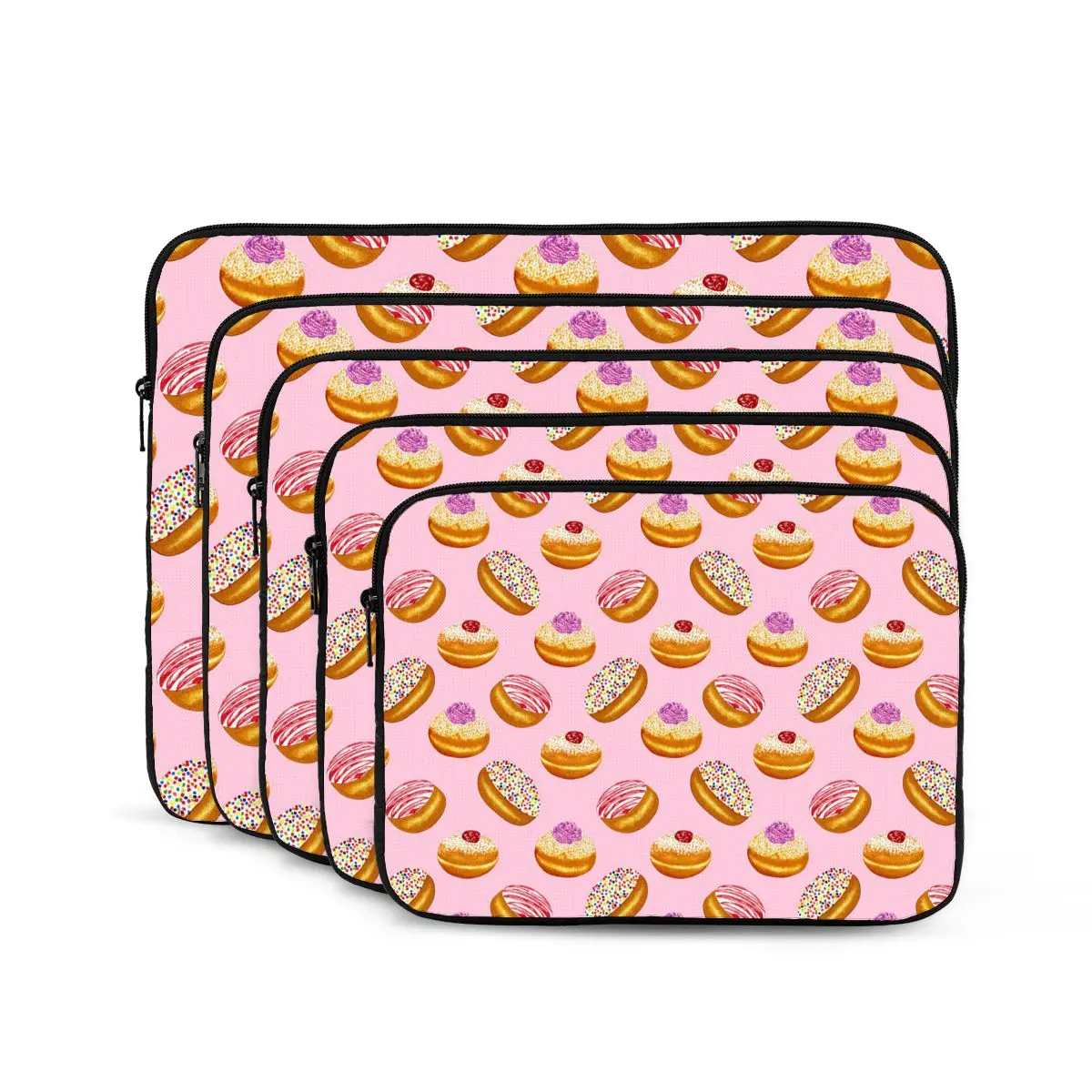 Hand Drawn Watercolor Seamless Pattern Of Colorful Donuts Computer ipad Laptop Cover Case Laptop Sleeve Bag Portable Cover