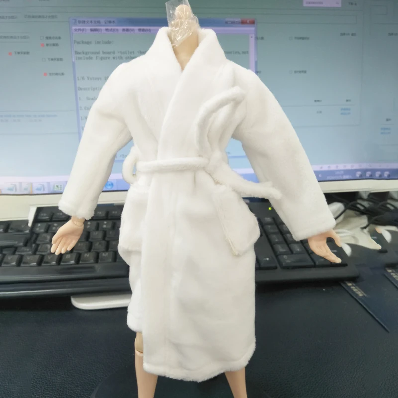 1/6th Vstoys Velvet Women Robes Bath Wearable Towel Dress 18XG12 Bathroom Scene Bathrobe+Bath Towel+Towel Set For 12Inch Figure