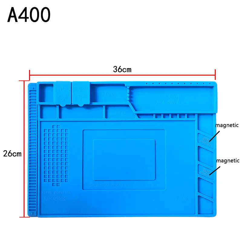 Imagem -06 - Silicone Isolamento Magnético Reparação Pad Anti-estático Soldagem Estação de Solda Resistência Térmica Trabalhando Mat