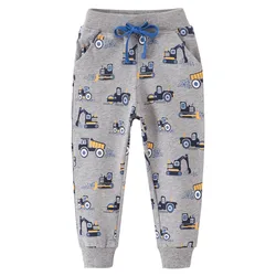 Jumping Meters New Arrival Excavators Boys Trousers Pants For Autumn Winter Cartoon Characters Print Fashion Baby Sweatpants