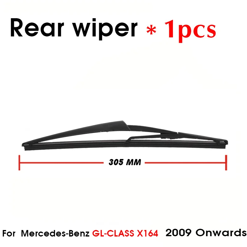 Car Wiper Blade Rear Back Window Windscreen Windshield Accessories For Mercedes-Benz GL-Class X164 Hatchback 305mm 2009 Onwards