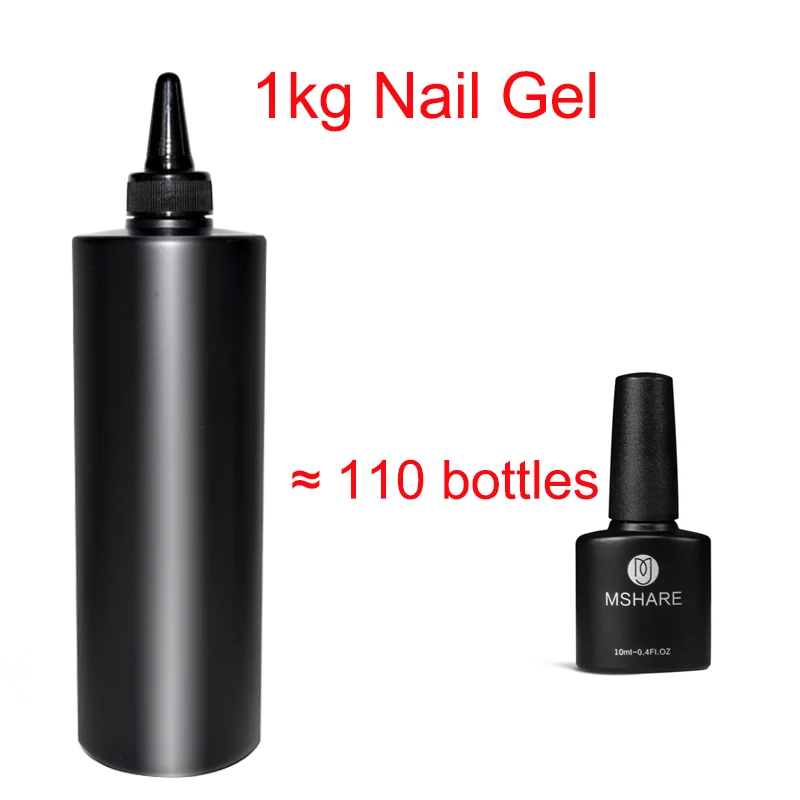 MSHARE 1 kg Grundlack / Decklack / gehärtet, nicht abwischbarer Decklack / kein abwischbarer mattierter Decklack / blühendes Gel / Verstärkungsgel