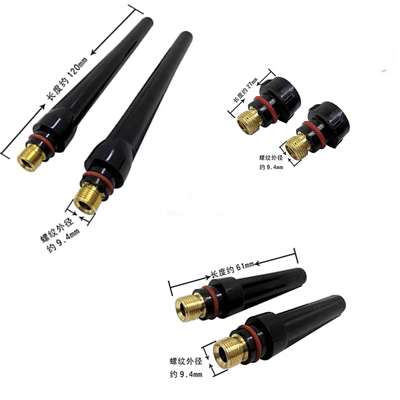 20 PZ Materiali di consumo TIG Kit raccordi Ugello in ceramica angolo interno ed esterno clip in rame ugello guida coda pistola per WP17 WP18 WP26