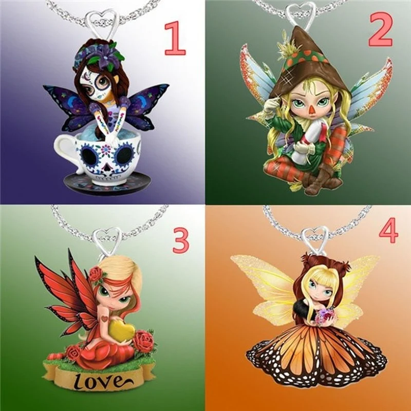 2024 Cute Cartoon Exquisite Fashion Cute Fairy Princess Pendant Ladies Necklace Collection Collar Necklace Joyero Jeweler Gothic