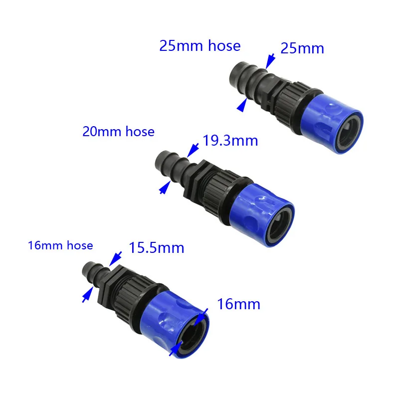 16mm 20mm 25mm złącze węża ogrodowego do nawadniania DN10 DN15 DN20 woda z węża szybkozłączki 1szt