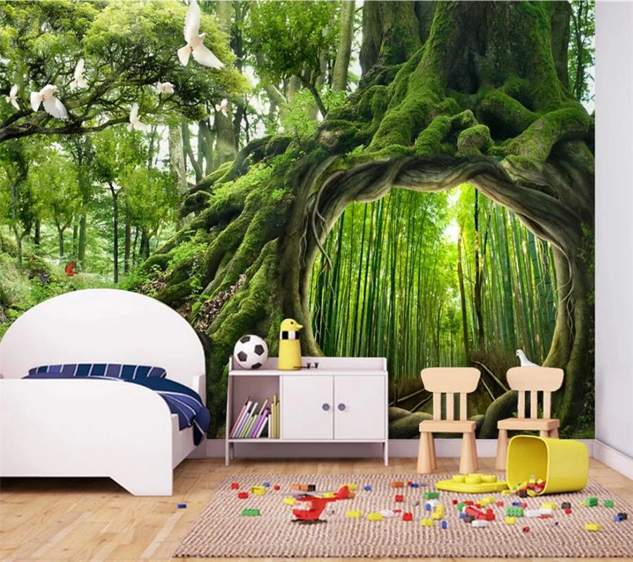 wellyu Customized large murals fashion home decoration magic forest cafe children's room background wall wallpaper