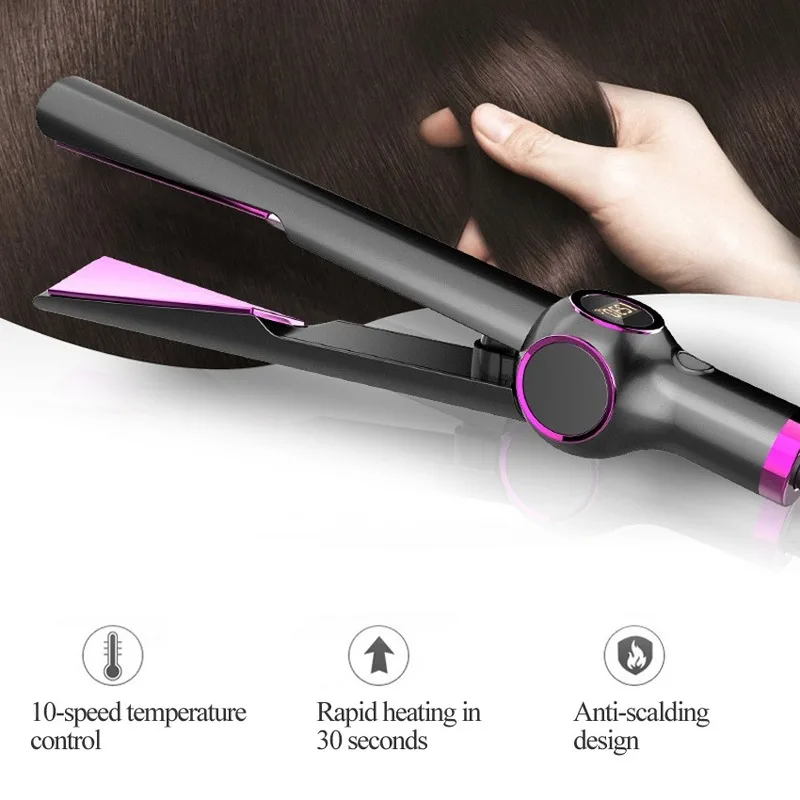 2 in 1 Twist Hair Straightener and Curler Ceramic Coated Plate Electric Hair Straightening Curling Iron Styling Tool