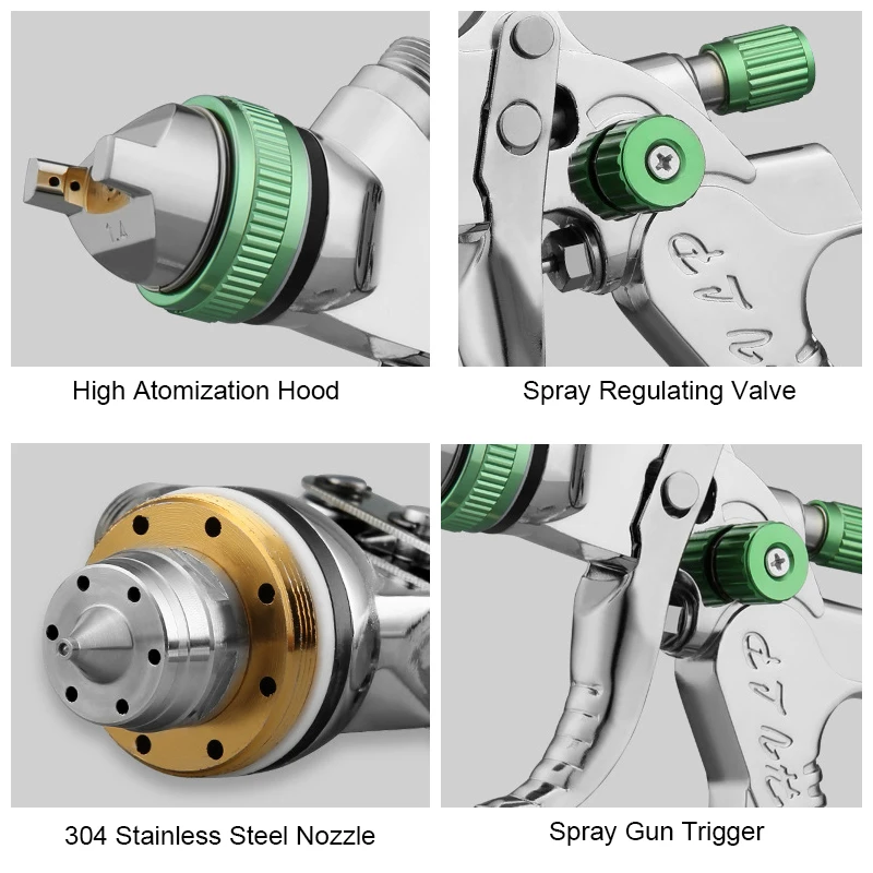 HVLP Spray Paint Gun Set 600ML 1.4 1.7 2.0mm Nozzle Gravity Pneumatic Paint Sprayers For Professional Car Repair Tool Kits