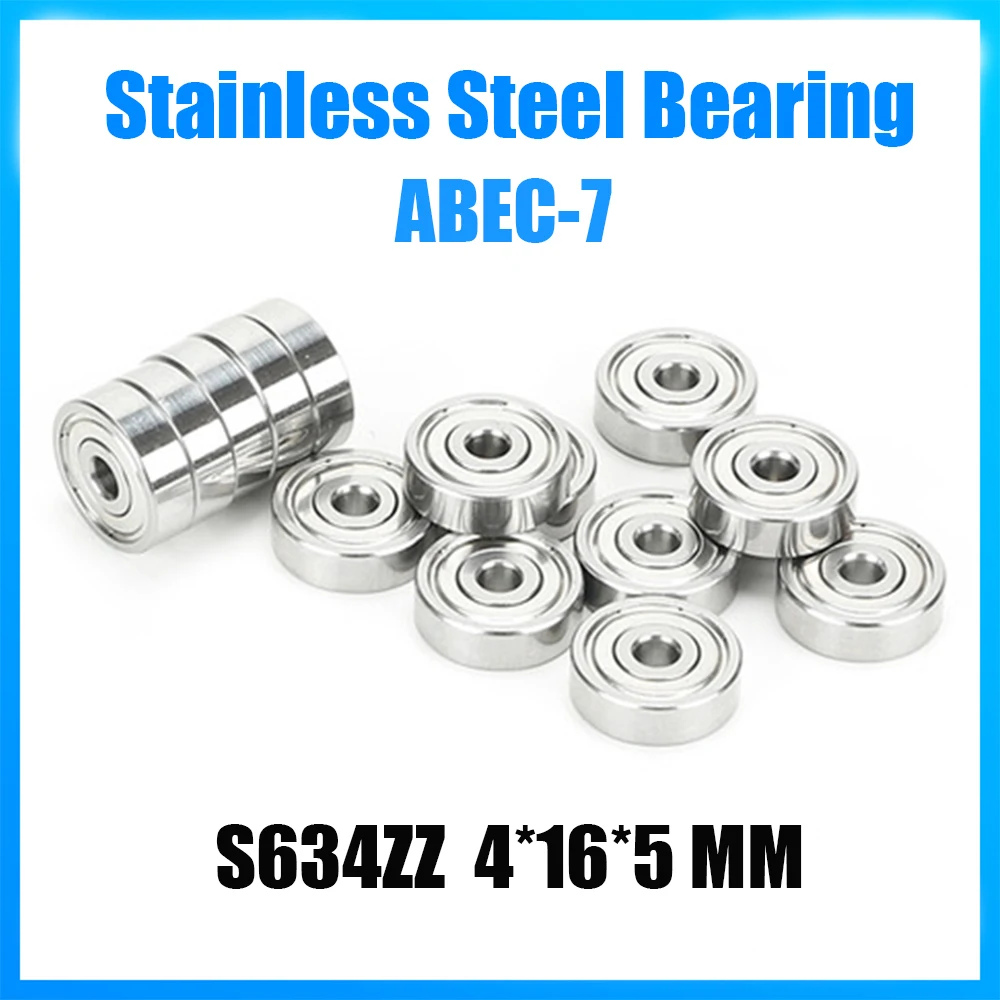 

S634ZZ Bearing 4*16*5 mm 5Pcs ABEC-7 440C Roller Stainless Steel S634Z S634 Z ZZ Ball Bearings