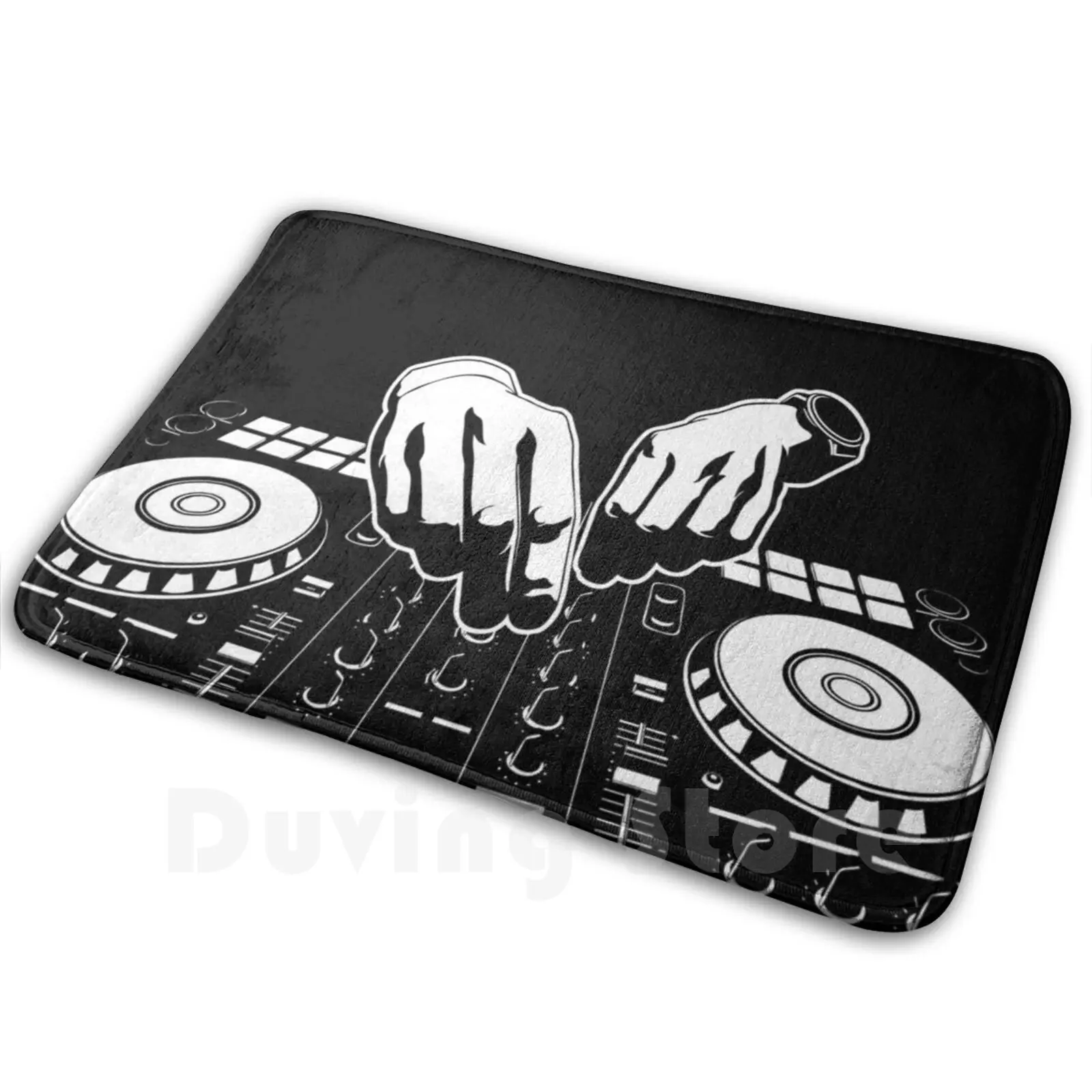 Dj Mat Rug Carpet Anti-Slip Floor Mats Bedroom Musical Dj Edm Disc Jockey House Music Music Music Lover 90s Kids Partygoer