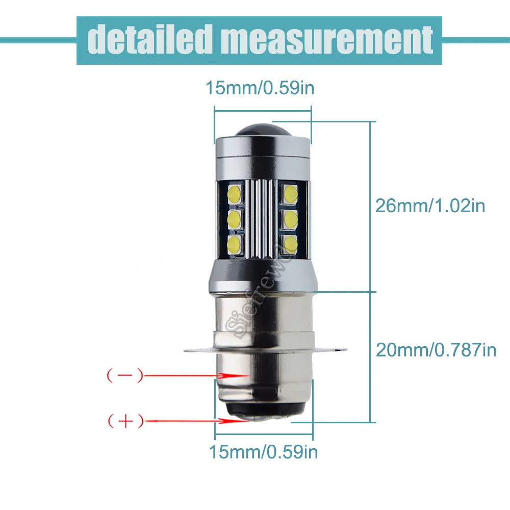 2Pcs H6M P15D-25-1 PX15D T19 Led Headlight Bulb Dual Beam Motorcycle Headlamp Scooter Speed Moped Motorbike 6V 12V 1000Lm 6000K