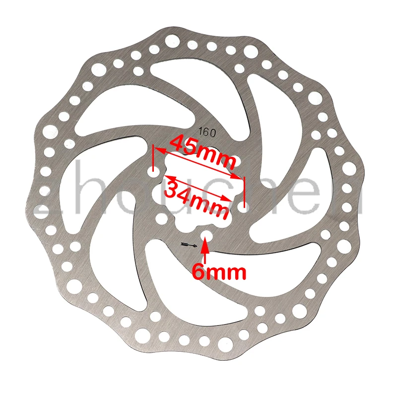 Hot sell 6 holes Disc Brake Piece Rotor 160mm Electric Scooter Disc Brakes Rotor With screw Electric Scooter Accessories