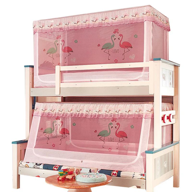 Bunk Bed Mosquito Net Upper and Lower 1.5M Trapezoidal Bed 1.2 M Household Encryption Children's Double-Layer Pattern Account