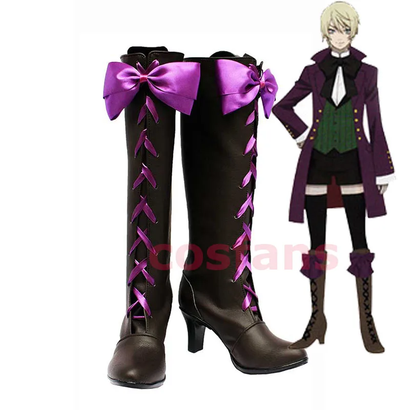 

Customize Boots Black Butler Alois Trancy High Heel Cosplay Shoes Anime Black Butler Alois Trancy Party Boots for Adult Men