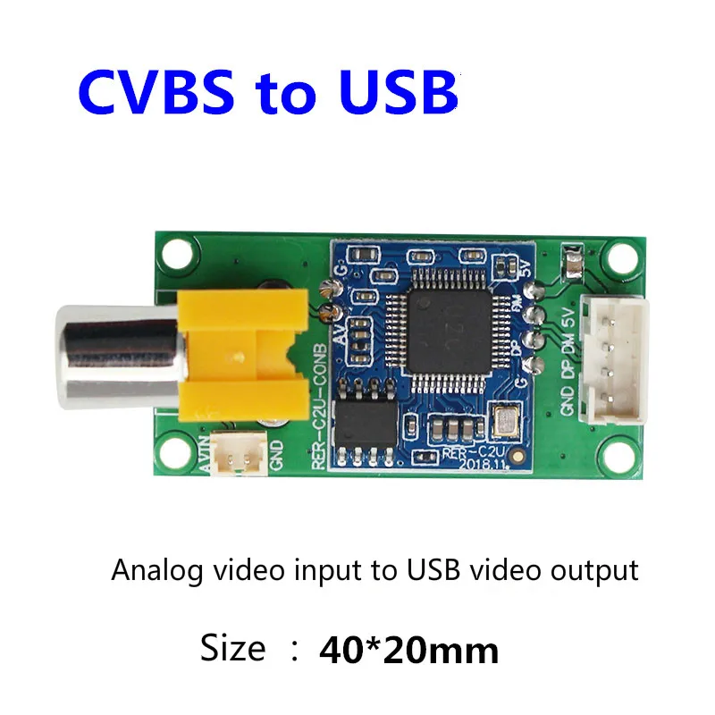 Analog AV Video Input to Digital USB Camera Adapter Board CVBS to UVC Free Drive