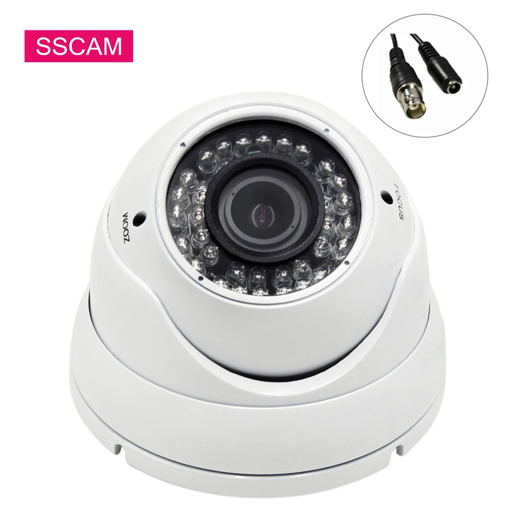 varifocal vigilancia cctv camera home security vandalproof infrared dome camera 8512 mm cor branca 30m ir distancia 5mp ahd 01