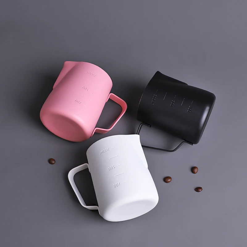 350 600ml Non-stick Coating Frothing Pitcher Milk Cup with Scale,Espresso Coffee Barista Craft Latte Cappuccino Cream Froth Jug