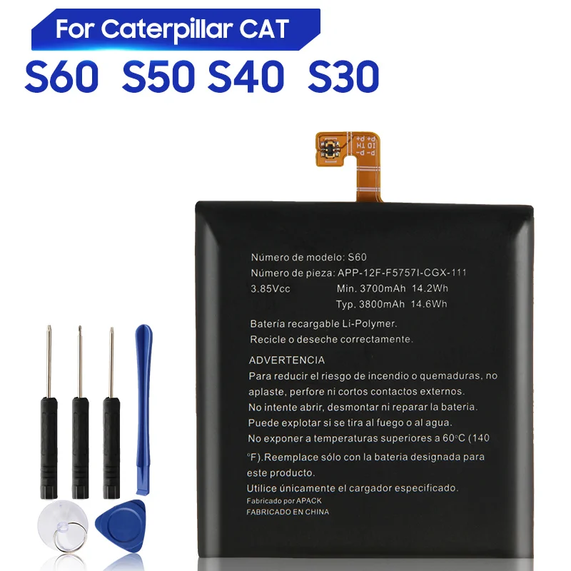 

Оригинальный запасной аккумулятор для Caterpillar Cat S60 S50 S40 S30 S41 APP-12F-F57571-CGX-111, оригинальный аккумулятор 3800 мАч